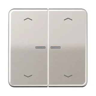 Jung HOME Taster 2fach, mit Pfeilsymbolen, Aluminium eloxiert, Serie CD, platin BTCD17102PPT