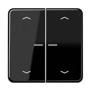 Jung HOME Taster 2fach, mit Pfeilsymbolen, Duroplast, Serie CD, schwarz BTCD17102PSW