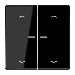 Jung HOME Taster 2fach, mit Pfeilsymbolen, Duroplast, Serie LS, schwarz BTLS17102PSW