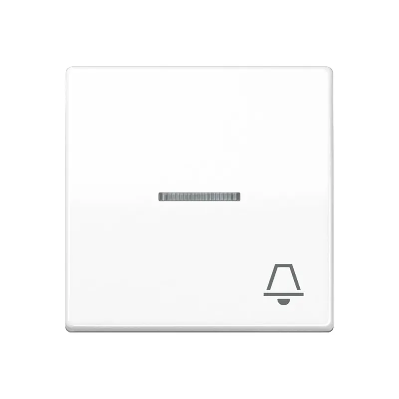 Jung Wippe 1fach mit Lichtleiter, Symbol Klingel, Duroplast antimikrobiell, Serie AS, alpinweiß SPAS591KO5KWW