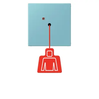 Jung Notrufsystem Zugtaster, Serie LS, céruléen moyen NRSLC0834ZT213