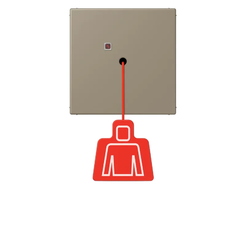 Jung Notrufsystem Zugtaster, Serie LS, ombre naturelle moyenne NRSLC0834ZT242