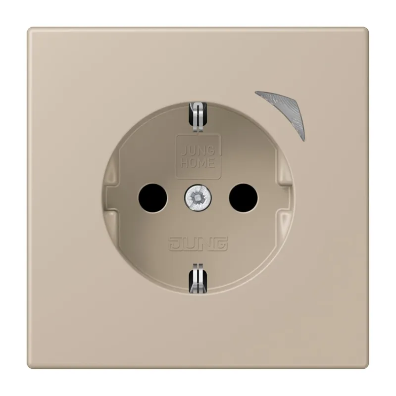Jung HOME SCHUKO® Steckdose, 16 A 250 V ~, Schraubklemmen, mit Funktionsanzeige, SAFETY+, Thermoplast lackiert BTLC1521S243