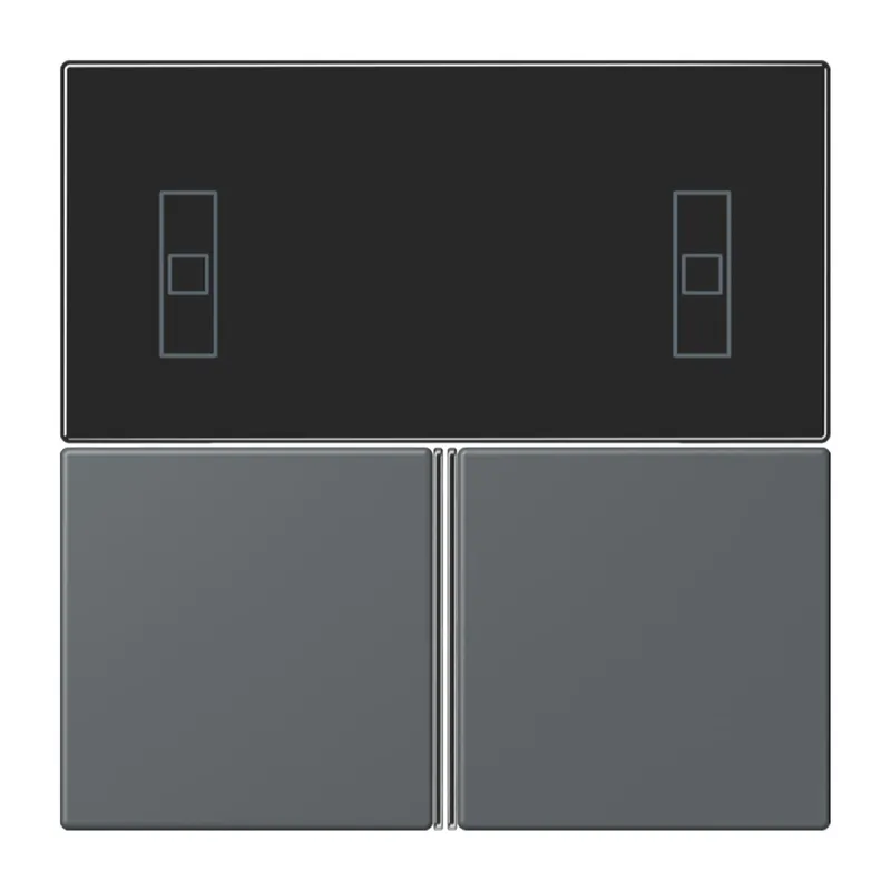 Jung Tastensatz 3fach, F40 Raumcontroller, Serie LS, gris foncé 31 LC4093TSA202