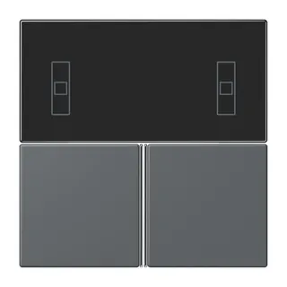 Jung Tastensatz 3fach, F40 Raumcontroller, Serie LS, gris foncé 31 LC4093TSA202