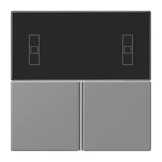 Jung Tastensatz 3fach, F40 Raumcontroller, Serie LS, gris 31 LC4093TSA203