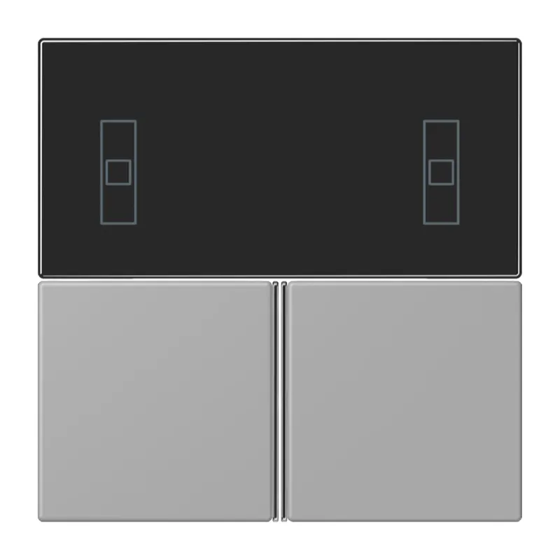 Jung Tastensatz 3fach, F40 Raumcontroller, Serie LS, gris moyen LC4093TSA204