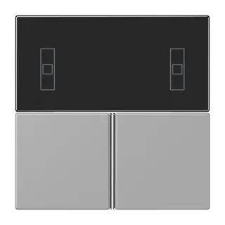 Jung Tastensatz 3fach, F40 Raumcontroller, Serie LS, gris moyen LC4093TSA204