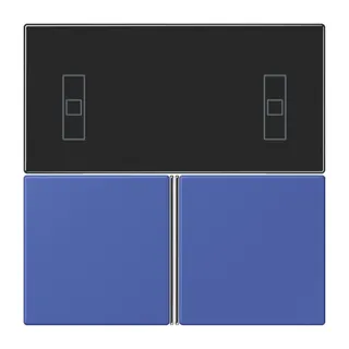 Jung Tastensatz 3fach, F40 Raumcontroller, Serie LS, bleu outremer 31 LC4093TSA206