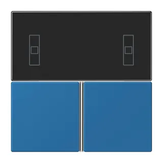 Jung Tastensatz 3fach, F40 Raumcontroller, Serie LS, bleu céruléen 31 LC4093TSA211