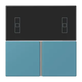 Jung Tastensatz 3fach, F40 Raumcontroller, Serie LS, céruléen vif LC4093TSA212