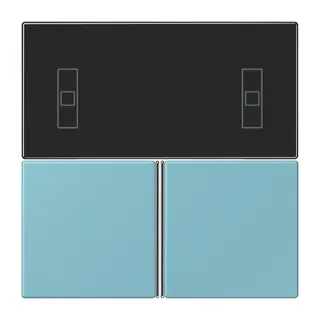 Jung Tastensatz 3fach, F40 Raumcontroller, Serie LS, céruléen moyen LC4093TSA213