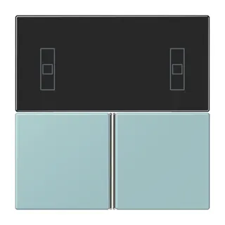 Jung Tastensatz 3fach, F40 Raumcontroller, Serie LS, céruléen clair LC4093TSA214