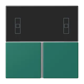 Jung Tastensatz 3fach, F40 Raumcontroller, Serie LS, vert anglais LC4093TSA216