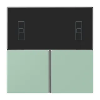 Jung Tastensatz 3fach, F40 Raumcontroller, Serie LS, vert anglais clair LC4093TSA217