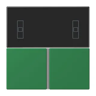 Jung Tastensatz 3fach, F40 Raumcontroller, Serie LS, vert foncé LC4093TSA219