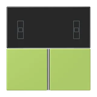Jung Tastensatz 3fach, F40 Raumcontroller, Serie LS, vert clair LC4093TSA221
