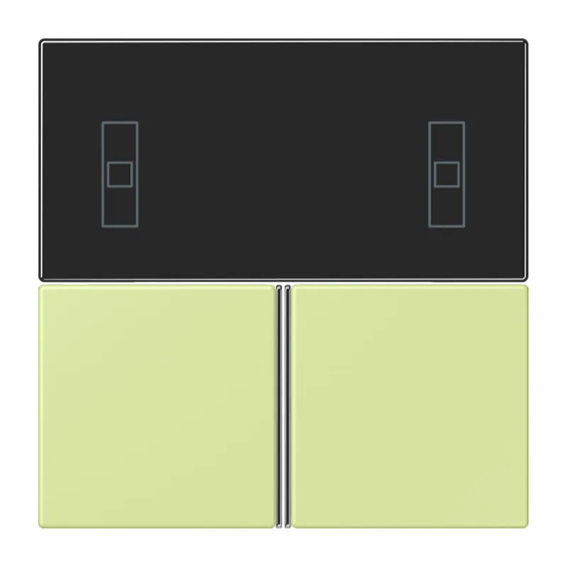 Jung Tastensatz 3fach, F40 Raumcontroller, Serie LS, vert jaune clair LC4093TSA222