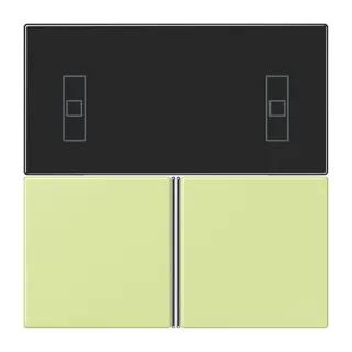 Jung Tastensatz 3fach, F40 Raumcontroller, Serie LS, vert jaune clair LC4093TSA222