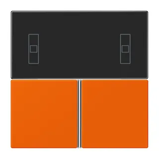 Jung Tastensatz 3fach, F40 Raumcontroller, Serie LS, orange LC4093TSA224