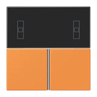 Jung Tastensatz 3fach, F40 Raumcontroller, Serie LS, orange clair LC4093TSA225