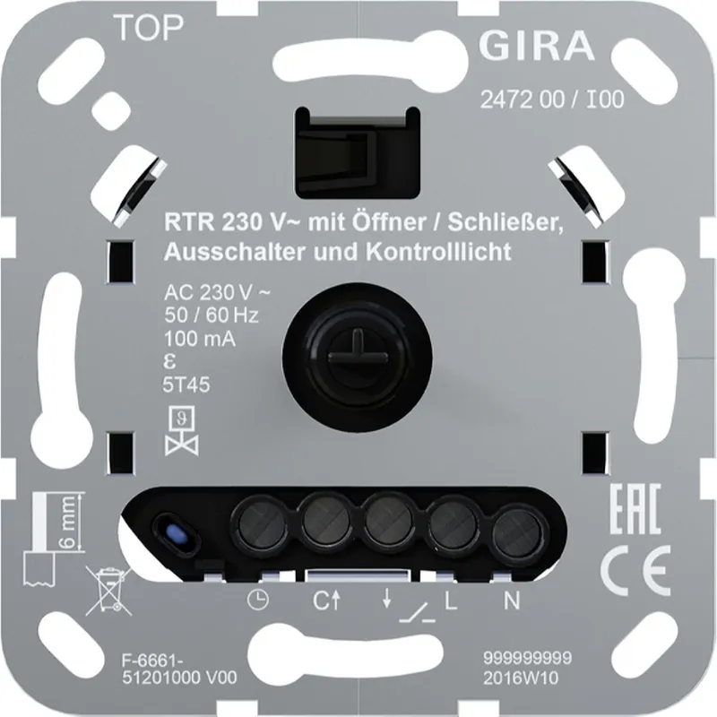 Gira RTR 230 V Öff./Schließ. Aus + Kontroll Einsatz 247200