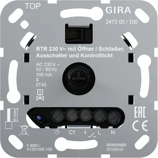 Gira RTR 230 V Öff./Schließ. Aus + Kontroll Einsatz 247200