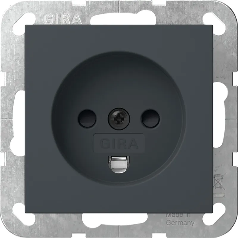 Gira Steckd. Dänisch SH System 55 Anthrazit 442228