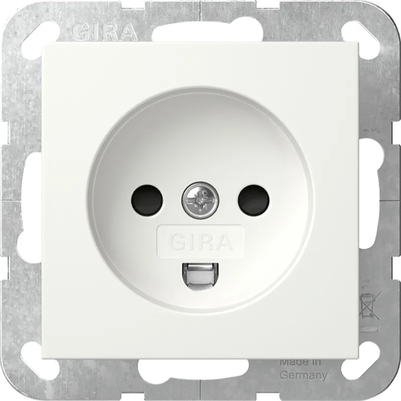 Gira Steckd. Dänisch SH System 55 Reinweiß m 442227