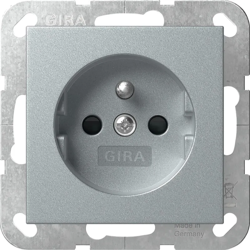 Gira Steckd. Erdstift + SH System 55 F Alu 448526