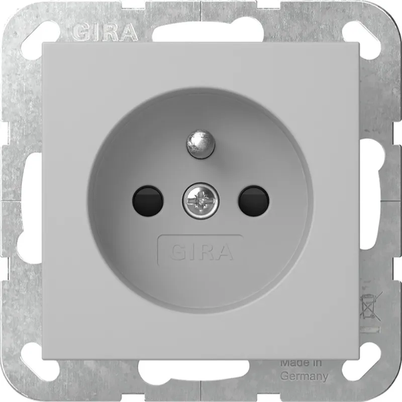 Gira Steckd. Erdstift + SH System 55 Grau m 4485015