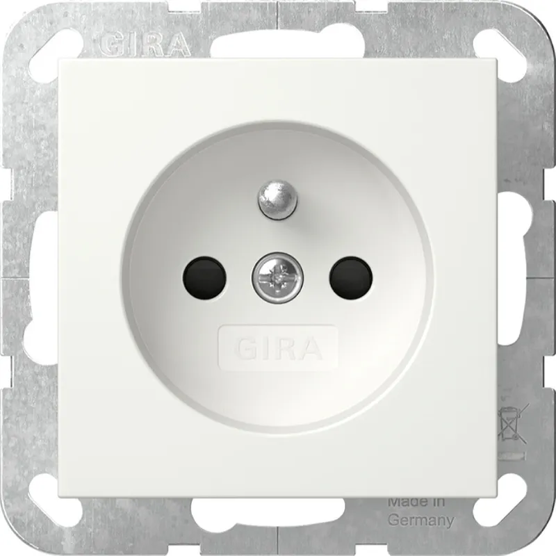 Gira Steckd. Erdstift + SH System 55 Reinweiß 448503