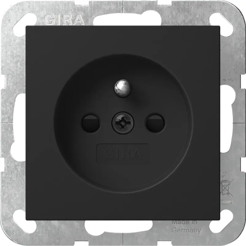 Gira Steckd. Erdstift + SH System 55 Schwarz m 4485005