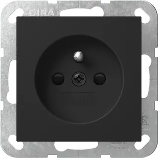 Gira Steckd. Erdstift + SH System 55 Schwarz m 4485005