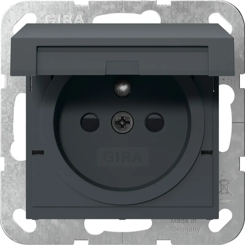 Gira Steckd. Erdstift KD + SH System 55 Anthrazit 448828