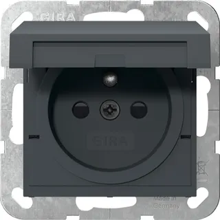 Gira Steckd. Erdstift KD + SH System 55 Anthrazit 448828