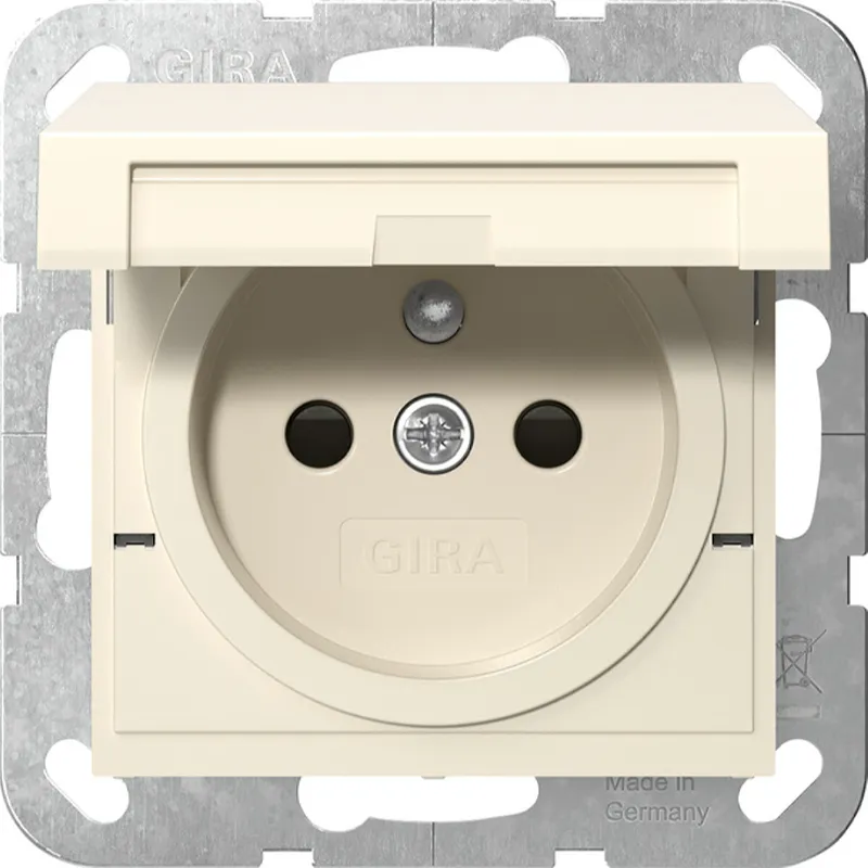 Gira Steckd. Erdstift KD + SH System 55 Cremeweiß 448801