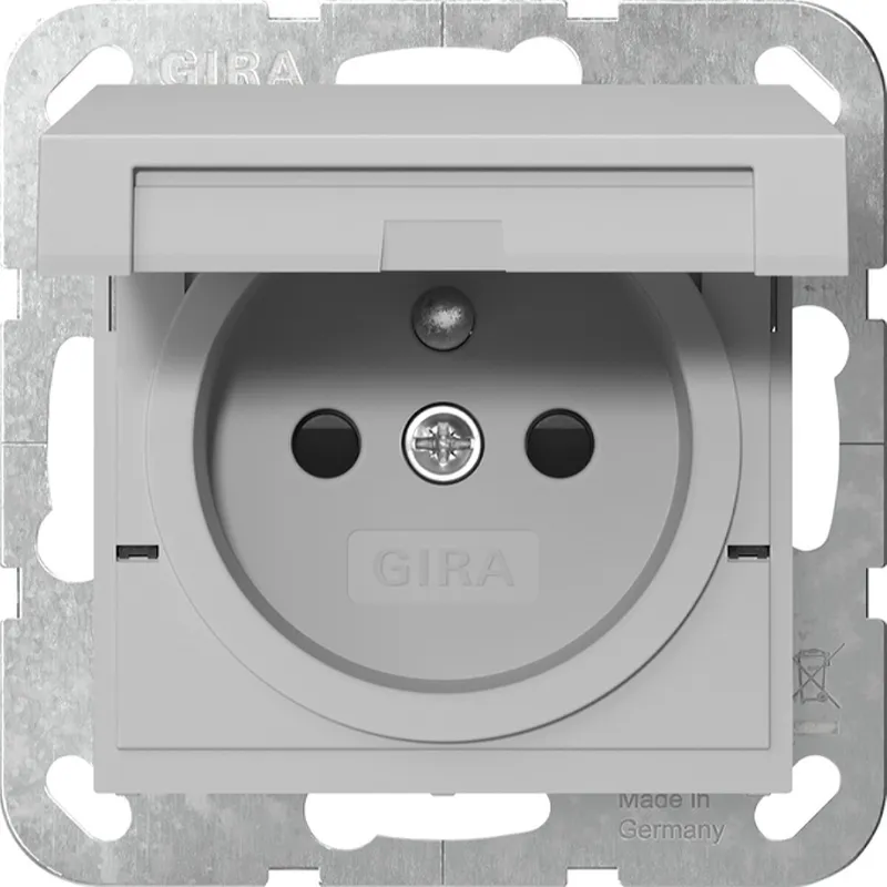 Gira Steckd. Erdstift KD + SH System 55 Grau m 4488015