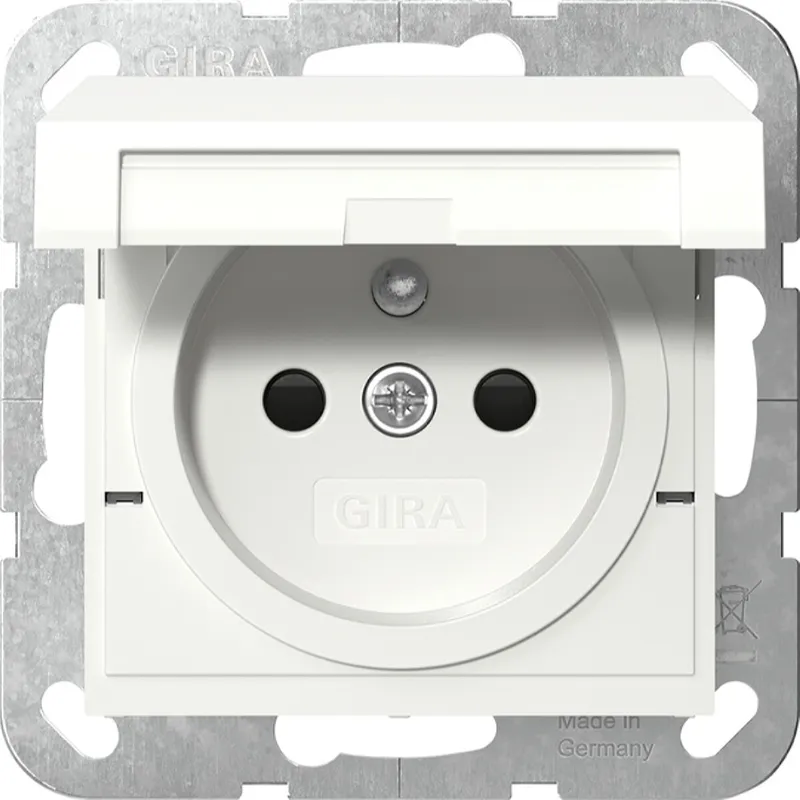 Gira Steckd. Erdstift KD + SH System 55 Reinweiß 448803