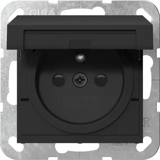 Gira Steckd. Erdstift KD + SH System 55 Schwarz m 4488005