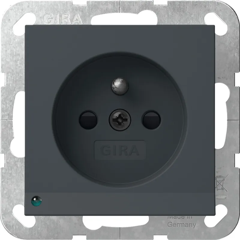 Gira Steckd. Erdstift LED-Leuchte + SH System 55 Anthrazit 448928