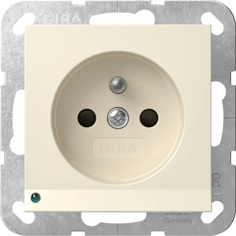 Gira Steckd. Erdstift LED-Leuchte + SH System 55 Cremeweiß 448901