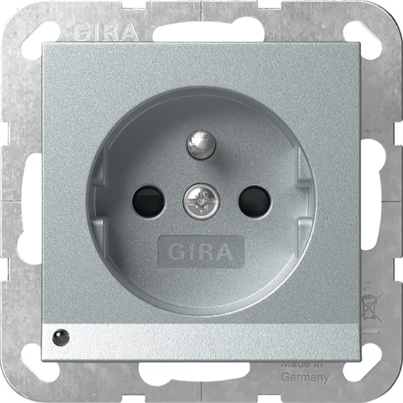 Gira Steckd. Erdstift LED-Leuchte + SH System 55 F Alu 448926