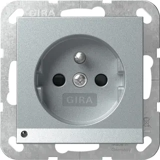 Gira Steckd. Erdstift LED-Leuchte + SH System 55 F Alu 448926