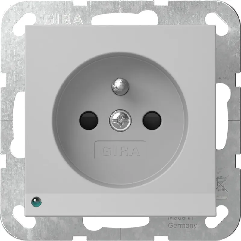 Gira Steckd. Erdstift LED-Leuchte + SH System 55 Grau m 4489015