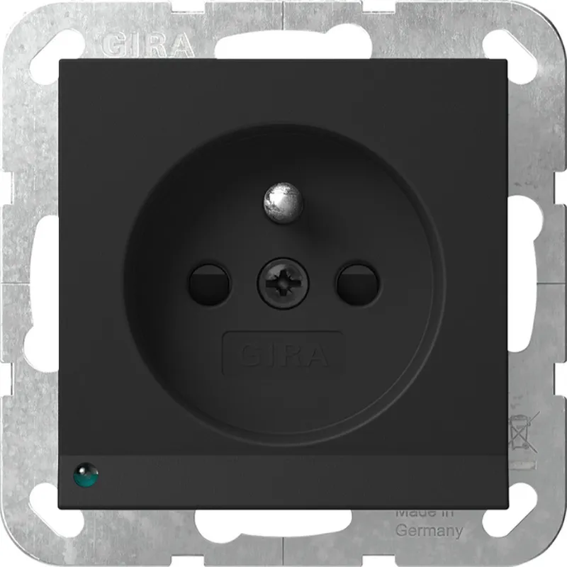 Gira Steckd. Erdstift LED-Leuchte + SH System 55 Schwarz m 4489005