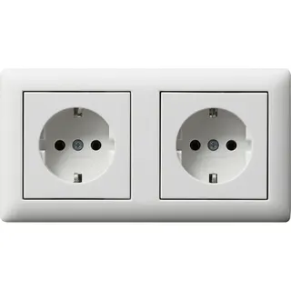Gira SCHUKO 2f verdr. + Rahmen Standard 55 Reinweiß m 479304