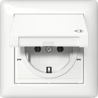 Gira SCHUKO KD + Set IP44 + Rahmen 1f Standard 55 Reinweiß 415703