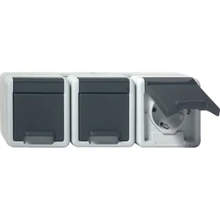 Gira SCHUKO 3f waager. KD WG AP Grau 478930
