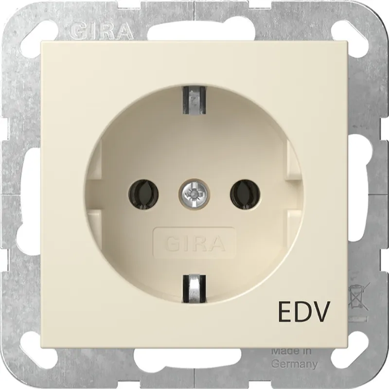 Gira SCHUKO Aufdruck EDV System 55 Cremeweiß 445801